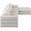 Maklaine Contemporary Beige Durable Linen Textured Fabric Modular Sectional