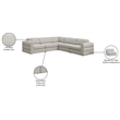 Maklaine Contemporary Beige Durable Linen Textured Fabric Modular Sectional