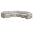Maklaine Contemporary Beige Durable Linen Textured Fabric Modular Sectional
