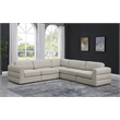 Maklaine Contemporary Beige Durable Linen Textured Fabric Modular Sectional
