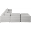 Maklaine Contemporary Beige Durable Linen Textured Fabric Modular Sectional