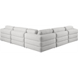 Maklaine Contemporary Beige Durable Linen Textured Fabric Modular Sectional