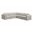 Maklaine Contemporary Beige Durable Linen Textured Fabric Modular Sectional