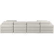 Maklaine Contemporary Beige Durable Linen Textured Fabric Modular Sectional