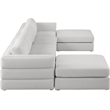 Maklaine Contemporary Beige Durable Linen Textured Fabric Modular Sectional
