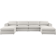 Maklaine Contemporary Beige Durable Linen Textured Fabric Modular Sectional