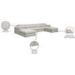 Maklaine Contemporary Beige Durable Linen Textured Fabric Modular Sectional