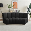 Maklaine Contemporary Black Boucle Fabric 2pc. Modular Sectional