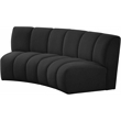 Maklaine Contemporary Black Boucle Fabric 2pc. Modular Sectional