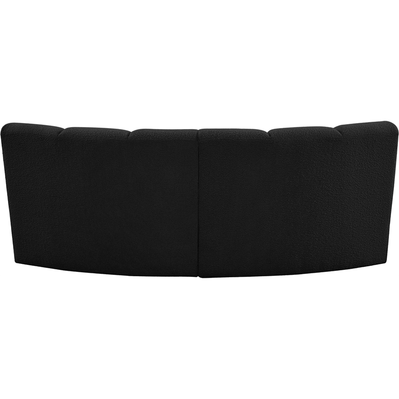 Maklaine Contemporary Black Boucle Fabric 2pc. Modular Sectional