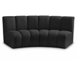 Maklaine Contemporary Black Boucle Fabric 2pc. Modular Sectional