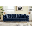 Maklaine Modern / Contemporary Navy Finish Velvet Modular Sofa