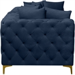 Maklaine Modern / Contemporary Navy Finish Velvet Modular Sofa