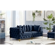 Maklaine Modern / Contemporary Navy Finish Velvet Modular Sofa