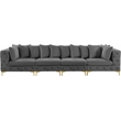 Maklaine Modern / Contemporary Grey Finish Velvet Modular Sofa