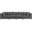 Maklaine Modern / Contemporary Grey Finish Velvet Modular Sofa