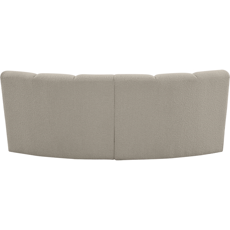 Maklaine Contemporary Brown Boucle Fabric 2pc. Modular Sectional