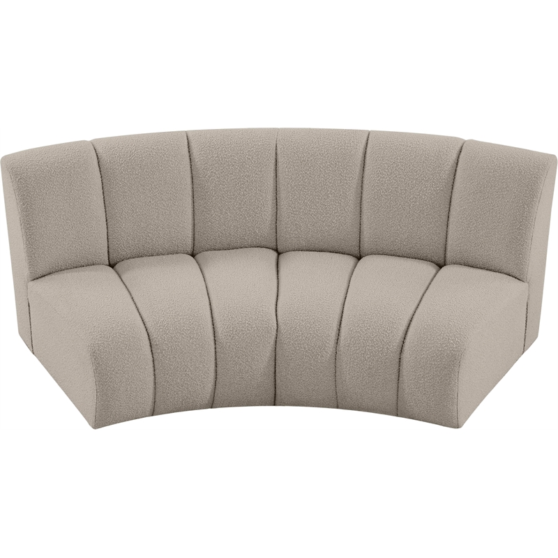 Maklaine Contemporary Brown Boucle Fabric 2pc. Modular Sectional