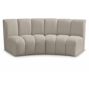 Maklaine Contemporary Brown Boucle Fabric 2pc. Modular Sectional