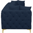 Maklaine Modern / Contemporary Navy Finish Velvet Modular Sofa