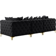 Maklaine Modern / Contemporary Black Finish Velvet Modular Sofa