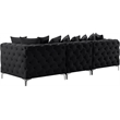 Maklaine Modern / Contemporary Black Finish Velvet Modular Sofa