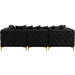 Maklaine Modern / Contemporary Black Finish Velvet Modular Sofa