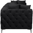 Maklaine Modern / Contemporary Black Finish Velvet Modular Sofa