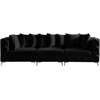 Maklaine Modern / Contemporary Black Finish Velvet Modular Sofa