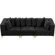 Maklaine Modern / Contemporary Black Finish Velvet Modular Sofa