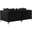Maklaine Modern / Contemporary Black Finish Velvet Modular Sofa