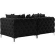 Maklaine Modern / Contemporary Black Finish Velvet Modular Sofa