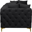 Maklaine Modern / Contemporary Black Finish Velvet Modular Sofa