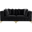 Maklaine Modern / Contemporary Black Finish Velvet Modular Sofa