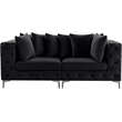 Maklaine Modern / Contemporary Black Finish Velvet Modular Sofa
