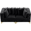 Maklaine Modern / Contemporary Black Finish Velvet Modular Sofa