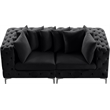 Maklaine Modern / Contemporary Black Finish Velvet Modular Sofa