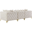 Maklaine Modern / Contemporary Cream Finish Velvet Modular Sofa