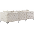 Maklaine Modern / Contemporary Cream Finish Velvet Modular Sofa