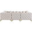 Maklaine Modern / Contemporary Cream Finish Velvet Modular Sofa