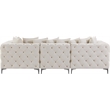 Maklaine Modern / Contemporary Cream Finish Velvet Modular Sofa