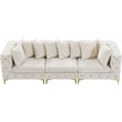 Maklaine Modern / Contemporary Cream Finish Velvet Modular Sofa