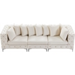 Maklaine Modern / Contemporary Cream Finish Velvet Modular Sofa
