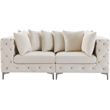 Maklaine Modern / Contemporary Cream Finish Velvet Modular Sofa