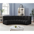 Maklaine Contemporary Black Boucle Fabric 3pc. Modular Sectional