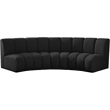 Maklaine Contemporary Black Boucle Fabric 3pc. Modular Sectional