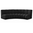 Maklaine Contemporary Black Boucle Fabric 3pc. Modular Sectional