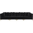 Maklaine Modern / Contemporary Black Finish Velvet Modular Sofa