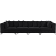 Maklaine Modern / Contemporary Black Finish Velvet Modular Sofa