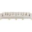 Maklaine Modern / Contemporary Cream Finish Velvet Modular Sofa